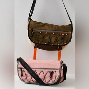 Free People NWT Playoff Sherpa Messenger Bag in pink